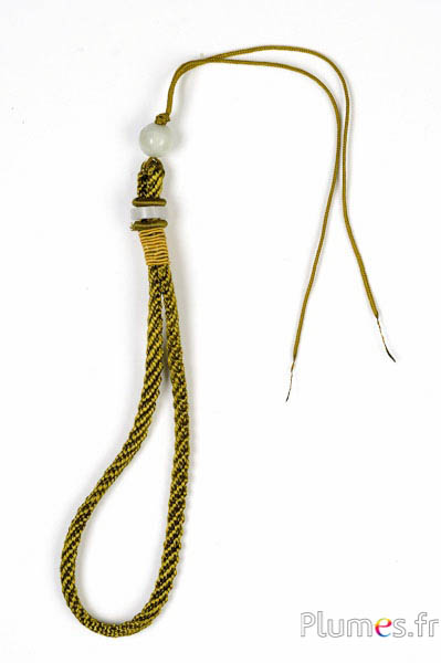 Kordel mit Perle - Länge 280 mm - olive